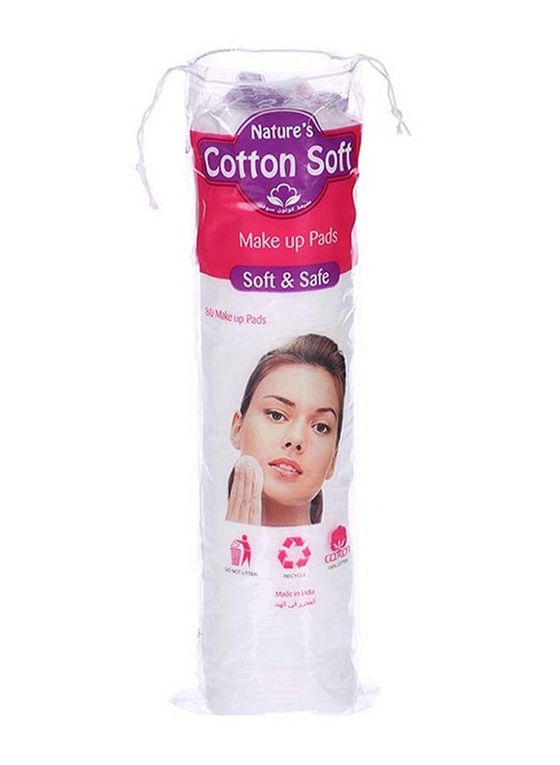 Nature'S Cotton Soft Makeup Pads 80 Piece White